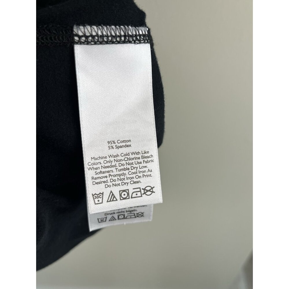 Eddie Bauer Womens T-Shirt Top Size Medium Black Scoop‎ Neck Short Sleeves - Picture 5 of 7